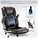 Sedia Da Ufficio Sedia Da Ufficio Ergonomica In Ecopelle, Schienale Reclinabile, Braccioli Regolabili E Altezza Regolabile Marrone - Foto miniatura 4