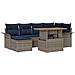 Set Divano da Giardino con cuscino 7 pcs grigio e blu navy - Foto miniatura 1
