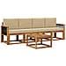 Set di divani da esterno con cuscino 4 pcs Naturale - Foto miniatura 1