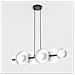 Lampada A Sospensione Model Con Struttura In Acciaio Nero E Diffusori Bianchi - Foto miniatura 2