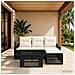 Set Divano da Giardino 5 pz Nero e Bianco Crema polyrattan - Foto miniatura 3