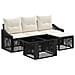 Set Divano da Giardino 5 pz Nero e Bianco Crema polyrattan - Foto miniatura 1