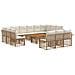 Set Divano da Giardino 14 pz Naturale e Bianco Crema polyrattan - Foto miniatura 1