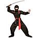 Costume Ninja Nero Muscoloso Per Bambino - Taglia: 5 - 7 Anni (128 Cm)  - Foto miniatura 1