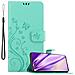 Custodia Compatibile Con Samsung Galaxy S20 Plus In Turchese Fiore - Coperchio Protettivo In Design Floreale Con Chiusura Magnetica, Funzione Stand E Slot Per Carte - Foto miniatura 1