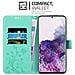 Custodia Compatibile Con Samsung Galaxy S20 Plus In Turchese Fiore - Coperchio Protettivo In Design Floreale Con Chiusura Magnetica, Funzione Stand E Slot Per Carte - Foto miniatura 3