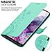 Custodia Compatibile Con Samsung Galaxy S20 Plus In Turchese Fiore - Coperchio Protettivo In Design Floreale Con Chiusura Magnetica, Funzione Stand E Slot Per Carte - Foto miniatura 5