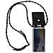 Catena Di Telefoni Cellulari Compatibile Con Samsung Galaxy A50 In Nero Argento - Coperchio Protettivo In Silicone Con Anelli D'argento, Cinturino In Corda E Custodia Staccabile - Foto miniatura 1
