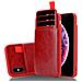 Custodia Compatibile Con Apple Iphone X / Xs In Rosso Amarena - Coperchio Protettivo In Silicone Tpu E Copertura In Finta Pelle, Con Scomparto E Slot Per Carte Di Credito Estraibili - Foto miniatura 1