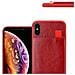 Custodia Compatibile Con Apple Iphone X / Xs In Rosso Amarena - Coperchio Protettivo In Silicone Tpu E Copertura In Finta Pelle, Con Scomparto E Slot Per Carte Di Credito Estraibili - Foto miniatura 5