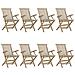 Sedie Giardino Pieghevoli 8pz Grigie 56x61x89 Cm Massello Teak - Foto miniatura 2