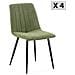 Pack 4 Sedie Sagi Rivestite In Tessuto Verde - Foto miniatura 1