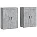 Armadietti A Parete 2 Pz Grigio Cemento In Legno Multistrato - Foto miniatura 2