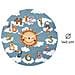 Tappeto Arredo E Gioco Antiscivolo Per Cameretta Bambini Disegno Orologio Rotondo 140 Azzurro Topazio - Foto miniatura 4