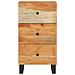 Credenza Con 3 Cassetti 40x33,5x75 Cm Legno Massello Di Acacia - Foto miniatura 3