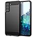 Custodia B-case Tpu Silicone Cover Case Per Samsung Galaxy S21 Fe Carbon Metal Black - Foto miniatura 1