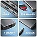 HMC-8HLSA replicatore di porte e docking station per laptop Cablato USB 3.2 Gen 1 (3.1 Gen 1) Type-C Grigio - Foto miniatura 7