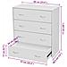 Credenza Con 4 Cassetti 60x30,5x71 Cm Bianca - Foto miniatura 5