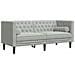 Set Divani Chesterfield 3pz con Cuscini Grigio Chiaro Velluto - Foto miniatura 5