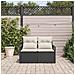 Divano da giardino a 2 posti con cuscini in polyrattan nero - Foto miniatura 3