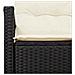 Divano da giardino a 2 posti con cuscini in polyrattan nero - Foto miniatura 7