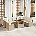 Set da Pranzo da Giardino da 10 Pezzi con Cuscini Beige Polyrattan Acacia - Foto miniatura 2