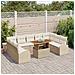 Set da Pranzo da Giardino da 10 Pezzi con Cuscini Beige Polyrattan Acacia - Foto miniatura 3