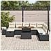 Set di Divani da Giardino in 9 Pezzi con Cuscini in Rattan Nero - Foto miniatura 3