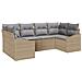 Set Divani da Giardino a 6 Pezzi con Cuscini Beige Polyrattan - Foto miniatura 1