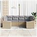 Set Divani da Giardino a 6 Pezzi con Cuscini Beige Polyrattan - Foto miniatura 3