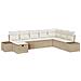 Set Divano da Giardino 8 Pezzi con Cuscini Beige in Polirattan - Foto miniatura 1