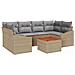 Set Divano Giardino 7 Pezzi con Cuscini Beige Poly Rattan Acacia - Foto miniatura 1
