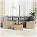 Set Divano Giardino 7 Pezzi con Cuscini Beige Poly Rattan Acacia - Foto miniatura 3