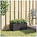 Fioriera da Giardino con 2 Vasi Nera 72x30x32 cm in Polyrattan - Foto miniatura 3