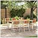 Set da pranzo  9 pezzi in legno massello di acacia, Tavolo da pranzo all'aperto  200x90x74.5 cm in legno massello di acacia, Sedie da giardino impilabili  4 pezzi in legno massello di acacia e metallo - Foto miniatura 2