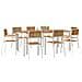Set da pranzo  9 pezzi in legno massello di acacia, Tavolo da pranzo all'aperto  200x90x74.5 cm in legno massello di acacia, Sedie da giardino impilabili  4 pezzi in legno massello di acacia e metallo - Foto miniatura 3