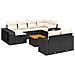 Set Divani da Giardino 11 pz con Cuscini in Polyrattan Nero - Foto miniatura 1