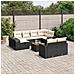 Set Divani da Giardino 11 pz con Cuscini in Polyrattan Nero - Foto miniatura 2