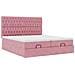Struttura Letto Pouf con Materassi Rosa 180x200 cm Velluto - Foto miniatura 7