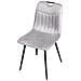 Set Di 4 Sedie Da Pranzo Argyle Velluto Grigio Chiaro - Foto miniatura 5