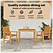 Set da Pranzo per Giardino 3 pcs Marrone 90 x 90 x 74 cm - Foto miniatura 3