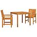 Set da Pranzo per Giardino 3 pcs Marrone 90 x 90 x 74 cm - Foto miniatura 8