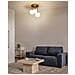 Lampadario A 3 Luci Riana Vetro Metallo Ottone - Foto miniatura 1