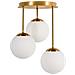 Lampadario A 3 Luci Riana Vetro Metallo Ottone - Foto miniatura 2