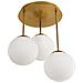 Lampadario A 3 Luci Riana Vetro Metallo Ottone - Foto miniatura 3