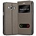 Custodia Compatibile Con Samsung Galaxy Grand Prime In Bruno Pietra - Coperchio Protettivo Con Chiusura Magnetica, Funzione Stand E 2 Finestre Di Visualizzazione - Foto miniatura 1