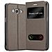 Custodia Compatibile Con Samsung Galaxy Grand Prime In Bruno Pietra - Coperchio Protettivo Con Chiusura Magnetica, Funzione Stand E 2 Finestre Di Visualizzazione - Foto miniatura 4