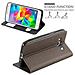 Custodia Compatibile Con Samsung Galaxy Grand Prime In Bruno Pietra - Coperchio Protettivo Con Chiusura Magnetica, Funzione Stand E 2 Finestre Di Visualizzazione - Foto miniatura 7