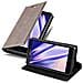 Custodia Compatibile Con Sony Xperia Z3 Compact In Bruno Caffè - Coperchio Protettiva Con Chiusura Magnetica, Funzione Stand E Tasca Per Le Carte - Foto miniatura 1