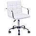 Poltrona Da Ufficio Imbottita Altezza Regolabile Con Ruote A 360° Bianca - Foto miniatura 1